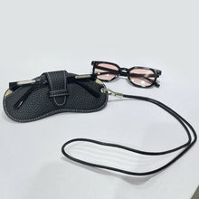 Load image into Gallery viewer, Retro PU Leather Glasses Bag Portable Myopia Frame Protector Simple Hanging Neck Wrist Sunglasses Case Storage Box