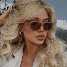 Load image into Gallery viewer, Retro Popular Rectangle Sunglasses Women Ins Vintage Square Frame Black Sunglasses Shades Trending Steampunk Eyeglasses