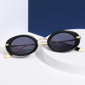 Retro Punk Men Oval Sunglasses Women  Clear Ocean Lens Shades UV400 Men Trending Sun Glasses