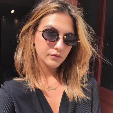 Retro Punk Men Oval Sunglasses Women  Clear Ocean Lens Shades UV400 Men Trending Sun Glasses