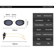 Carica l&#39;immagine nel visualizzatore di Gallery, Retro Punk Men Oval Sunglasses Women  Clear Ocean Lens Shades UV400 Men Trending Sun Glasses