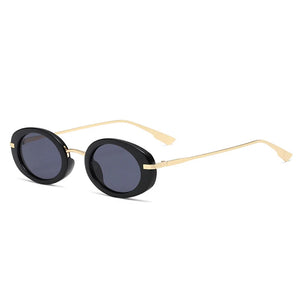 Retro Punk Men Oval Sunglasses Women  Clear Ocean Lens Shades UV400 Men Trending Sun Glasses