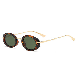 Retro Punk Men Oval Sunglasses Women  Clear Ocean Lens Shades UV400 Men Trending Sun Glasses