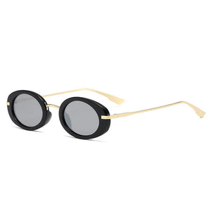 Retro Punk Men Oval Sunglasses Women  Clear Ocean Lens Shades UV400 Men Trending Sun Glasses