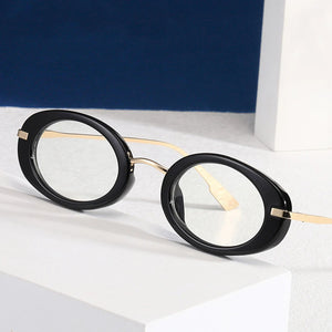 Retro Punk Men Oval Sunglasses Women  Clear Ocean Lens Shades UV400 Men Trending Sun Glasses