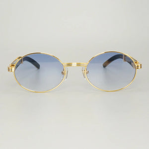 Retro Raw Impression Buffalo Horn Men's Sunglasses  Mens Sun Glasses Carter Oval Myopia Lentes De Sol Reading Glasses