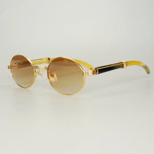 Load image into Gallery viewer, Retro Raw Impression Buffalo Horn Men&#39;s Sunglasses  Mens Sun Glasses Carter Oval Myopia Lentes De Sol Reading Glasses