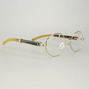 Retro Raw Impression Buffalo Horn Men's Sunglasses  Mens Sun Glasses Carter Oval Myopia Lentes De Sol Reading Glasses