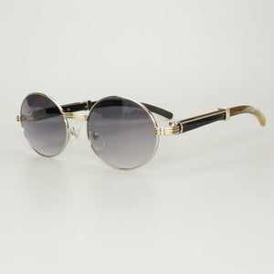 Retro Raw Impression Buffalo Horn Men's Sunglasses  Mens Sun Glasses Carter Oval Myopia Lentes De Sol Reading Glasses