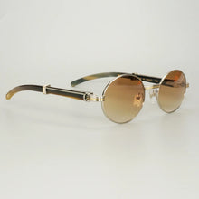 Load image into Gallery viewer, Retro Raw Impression Buffalo Horn Men&#39;s Sunglasses  Mens Sun Glasses Carter Oval Myopia Lentes De Sol Reading Glasses