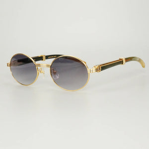 Retro Raw Impression Buffalo Horn Men's Sunglasses  Mens Sun Glasses Carter Oval Myopia Lentes De Sol Reading Glasses