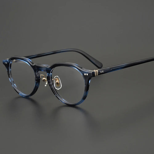 Occhiali da vista rotondi retrò in acetato montatura da uomo occhiali da vista miopia vintage da donna occhiali di lusso fatti a mano giapponesi KC75