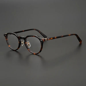 Retro Round Acetate Optical Glasses Frame Men Vintage Myopia Prescription Eyeglasses Women Japanese Handmade Luxury Eyewear KC75