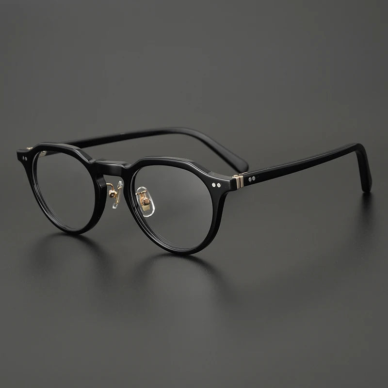 Retro Round Acetate Optical Glasses Frame Men Vintage Myopia Prescription Eyeglasses Women Japanese Handmade Luxury Eyewear KC75