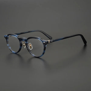 Retro Round Acetate Optical Glasses Frame Men Vintage Myopia Prescription Eyeglasses Women Japanese Handmade Luxury Eyewear KC75