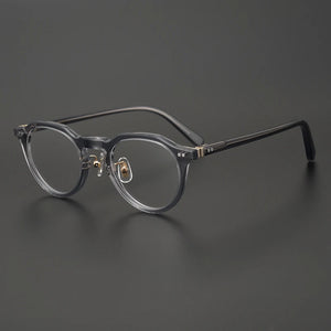 Retro Round Acetate Optical Glasses Frame Men Vintage Myopia Prescription Eyeglasses Women Japanese Handmade Luxury Eyewear KC75