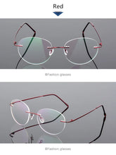 Load image into Gallery viewer, Retro Round Foldable Ultra-light Memory Titanium Alloy Myopia Eyeglasses Rimless Elasticity Optical Glasses Frame Men Eyewear