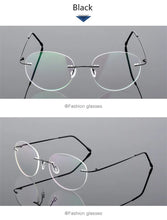 Load image into Gallery viewer, Retro Round Foldable Ultra-light Memory Titanium Alloy Myopia Eyeglasses Rimless Elasticity Optical Glasses Frame Men Eyewear