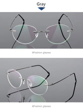 Load image into Gallery viewer, Retro Round Foldable Ultra-light Memory Titanium Alloy Myopia Eyeglasses Rimless Elasticity Optical Glasses Frame Men Eyewear