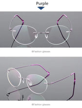Load image into Gallery viewer, Retro Round Foldable Ultra-light Memory Titanium Alloy Myopia Eyeglasses Rimless Elasticity Optical Glasses Frame Men Eyewear