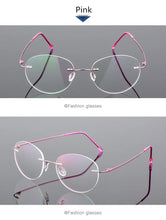 Load image into Gallery viewer, Retro Round Foldable Ultra-light Memory Titanium Alloy Myopia Eyeglasses Rimless Elasticity Optical Glasses Frame Men Eyewear