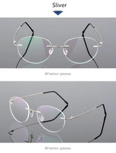 Load image into Gallery viewer, Retro Round Foldable Ultra-light Memory Titanium Alloy Myopia Eyeglasses Rimless Elasticity Optical Glasses Frame Men Eyewear