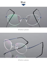 Load image into Gallery viewer, Retro Round Foldable Ultra-light Memory Titanium Alloy Myopia Eyeglasses Rimless Elasticity Optical Glasses Frame Men Eyewear