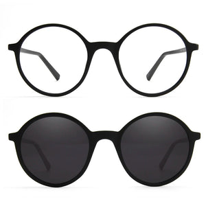Retro Round Magnetic Clip On Sunglasses TR90 Oval Glasses Frame For Men Women Polarized For Prescription Eyeglasses Monturas