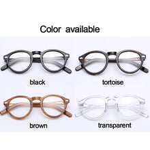 Carica l&#39;immagine nel visualizzatore di Gallery, Retro Round Small Acetate frame optical eyeglasses frame clear lens glasses frame women men myopia spectacles prescription frame