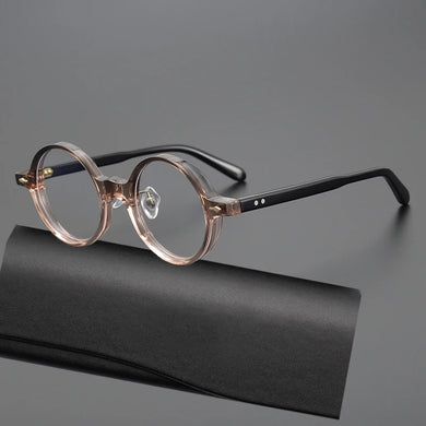 Retro Round Thick Acetate Glasses Frame Men Jacques Vintage Optical Eyeglasses for Women Brand Design Prescription Eyewear Male