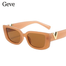 Load image into Gallery viewer, Retro Small Brand Designer Sunglasses Vintage Summer Traveling Rectangle Sun Glasses Lady Black Classic Oculos De Sol UV400