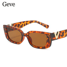 Load image into Gallery viewer, Retro Small Brand Designer Sunglasses Vintage Summer Traveling Rectangle Sun Glasses Lady Black Classic Oculos De Sol UV400