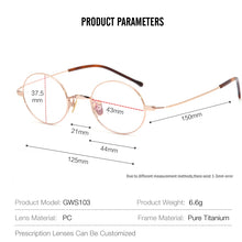 Load image into Gallery viewer, Retro Small Size Pure Titanium Glasses Frame Japanese Designer Men Ultralight Myopia Eyeglasses Handmade Prescription Eyewear