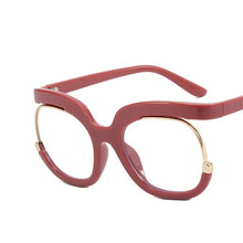 Load image into Gallery viewer, Retro Square Rainbow Flat Mirror Glass Women    Big Round Frame Clear Glasses Frame Myopia Fashion Eyeglasses Frames