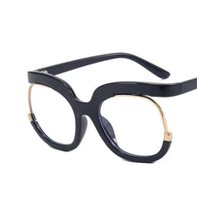 Load image into Gallery viewer, Retro Square Rainbow Flat Mirror Glass Women    Big Round Frame Clear Glasses Frame Myopia Fashion Eyeglasses Frames