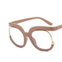Load image into Gallery viewer, Retro Square Rainbow Flat Mirror Glass Women    Big Round Frame Clear Glasses Frame Myopia Fashion Eyeglasses Frames