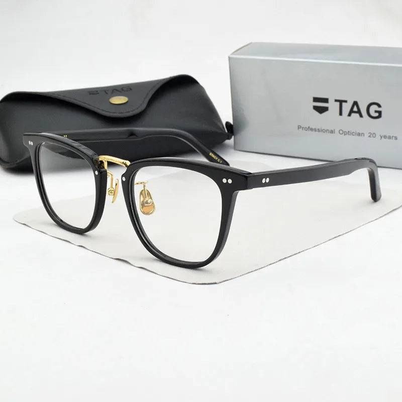 Retro Square glasses frame men  Acetate brand eyeglasses Nerd myopia computer eyeglasses frames for women  spectacles