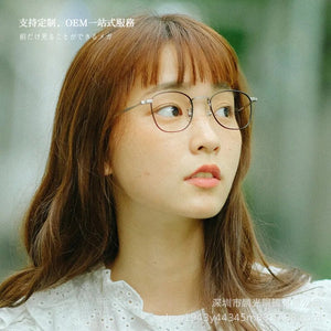 Retro Ultra Light Pure Titanium Frame with Glasses Option Finished Optical Myopia Glasses Frame Men