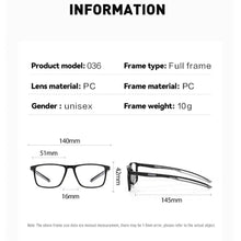 Load image into Gallery viewer, Retro Ultralight Reading Glasses Blue Light Blocking PC Sports Presbyopia Eyeglasses Men Women Hyperopia Optical Office Eyewear