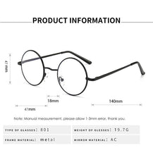 Load image into Gallery viewer, Retro Vintage Gaming Computer Glasses for Women Men Anti Blue Light Metal Frame Clear Lens Round Circle Eyeglasses Eyewear