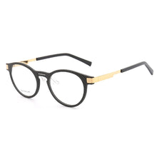 Load image into Gallery viewer, Retro Women Eyeglass Frame Men Round Optical Glasses Frames  Light Carbon Fiber Spectacles Rx Eyewear Purple Gold Vintage