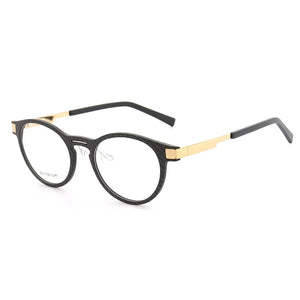 Retro Women Eyeglass Frame Men Round Optical Glasses Frames  Light Carbon Fiber Spectacles Rx Eyewear Purple Gold Vintage