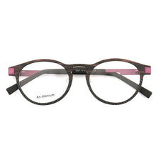 Load image into Gallery viewer, Retro Women Eyeglass Frame Men Round Optical Glasses Frames  Light Carbon Fiber Spectacles Rx Eyewear Purple Gold Vintage