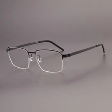 Carica l&#39;immagine nel visualizzatore di Gallery, Retro art college style eyewear Read optical myopia eyeglasses Pure titanium business Japanese square super light glasses frame
