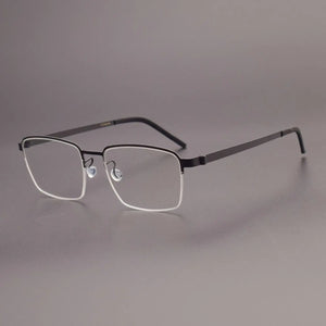 Retro art college style eyewear Read optical myopia eyeglasses Pure titanium business Japanese square super light glasses frame