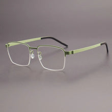 Carica l&#39;immagine nel visualizzatore di Gallery, Retro art college style eyewear Read optical myopia eyeglasses Pure titanium business Japanese square super light glasses frame