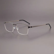Carica l&#39;immagine nel visualizzatore di Gallery, Retro art college style eyewear Read optical myopia eyeglasses Pure titanium business Japanese square super light glasses frame