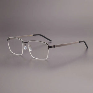 Retro art college style eyewear Read optical myopia eyeglasses Pure titanium business Japanese square super light glasses frame