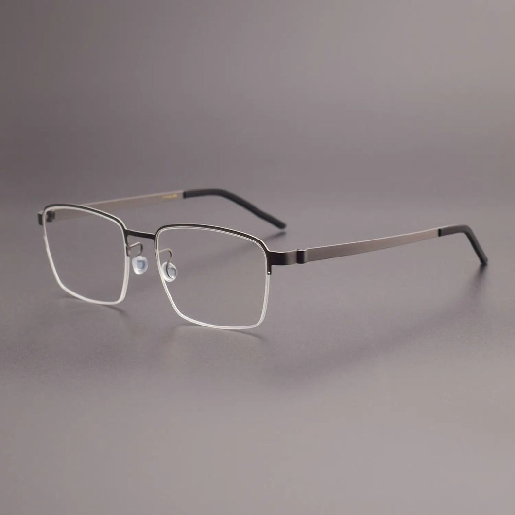 Retro art college style eyewear Read optical myopia eyeglasses Pure titanium business Japanese square super light glasses frame