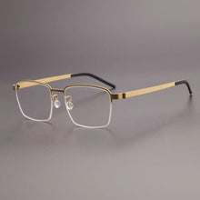 Carica l&#39;immagine nel visualizzatore di Gallery, Retro art college style eyewear Read optical myopia eyeglasses Pure titanium business Japanese square super light glasses frame